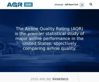 Airlinequalityrating.com(Premier statistical study of major airline performance in the United States) Screenshot