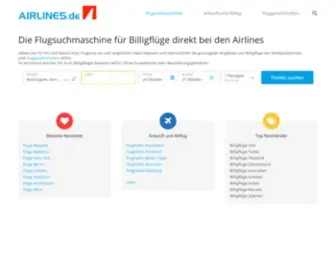 Airlines.de(Die Flugsuchmaschine für Billigflüge aller Airlines) Screenshot