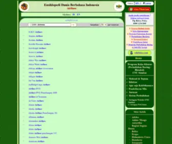 Airlines.web.id(Ensiklopedi Dunia Berbahasa Indonesia) Screenshot