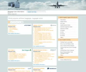 Airlinesbaggagesizes.com(Luggage sizes & allowance) Screenshot