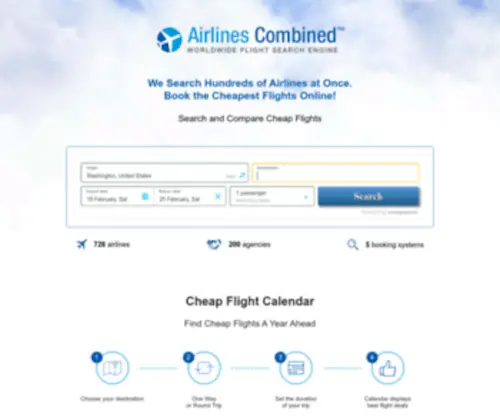 Airlinescombined.com(Airlines Combined) Screenshot