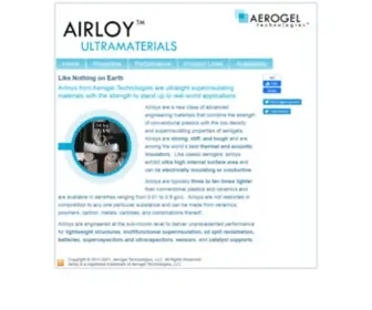 Airloy.com(Airloy Ultramaterials) Screenshot