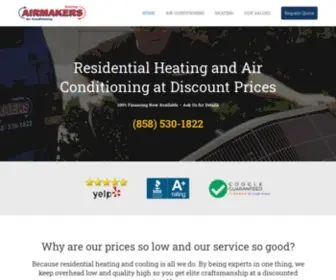 Airmakersheatingandair.com(Air Conditioning & Heating in San Diego at Discount Prices) Screenshot