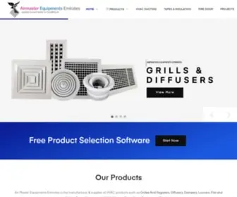 Airmasteremirates.com(Diffusers dampers louvers grilles & diffusers manufacturers & supplier UAE) Screenshot