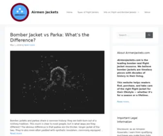 Airmenjackets.com(The Bomber and Flight Jacket Resource) Screenshot