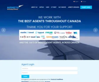 Airnetsinternational.com(The Leading Canadian Consolidator With Net Fares For More Than 50 Airlines) Screenshot