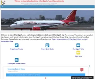 Airportchandigarh.com(CHANDIGARH AIRPORT) Screenshot
