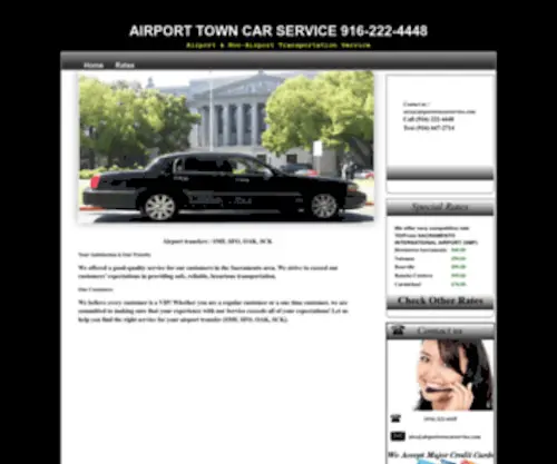 Airportowncarservice.com(Airport Town Car Service Sacramento Airport SMFSedan Limousine Service Airport Car Service Black Car Service online reservations) Screenshot