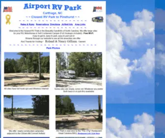 AirportrvPark.com(Closest RV Park to Pinehurst NC) Screenshot