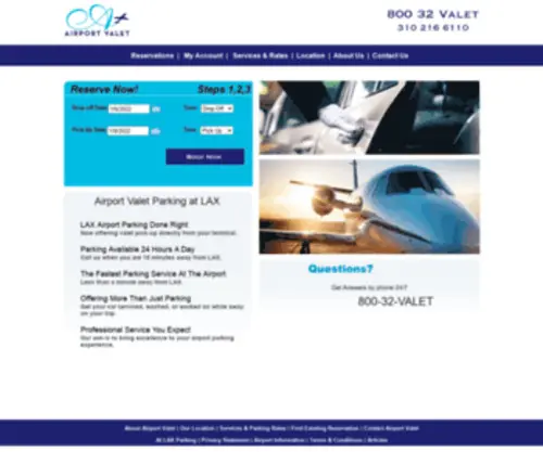 Airportvaletlax.com(Airport Valet of LAX) Screenshot