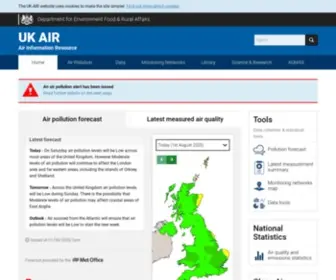 Airquality.co.uk(Defra, UK) Screenshot