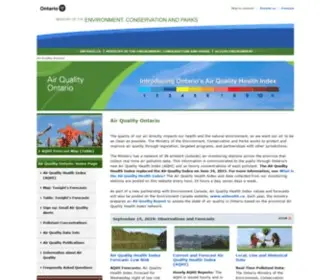 Airqualityontario.com(Air Quality Ontario) Screenshot