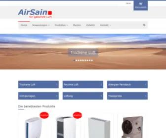 Airsain.de(Entfeuchter Befeuchter Luftreiniger) Screenshot