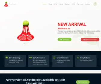 Airshuttle.one(Buy AirShuttles and get more information about AirBadminton) Screenshot