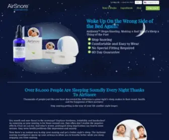 Airsnore.com(Ultimate Stop Snoring Mouthpiece and Drops Solution) Screenshot