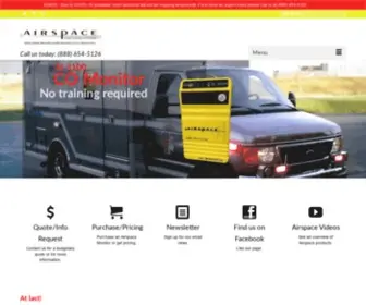 Airspaceinc.com(HCN, CO and Flammable Gas Monitors) Screenshot