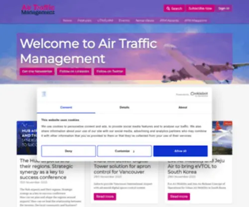 Airtrafficmanagement.net(Air Traffic Management) Screenshot