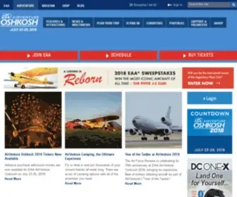 Airventure.org(Official website of the EAA AirVenture Oshkosh fly) Screenshot