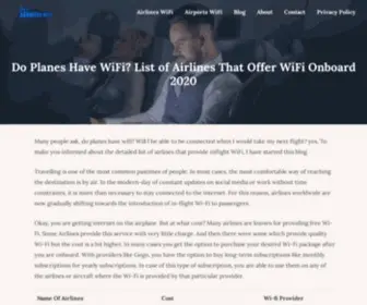 Airwayswifi.com(Complete List Of Airlines That Offer WiFi Onboard 2022) Screenshot