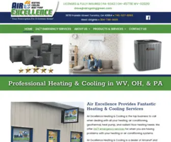 Airxgoinggreen.com(Air Excellence Heating & Cooling) Screenshot