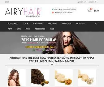 Airyhair.com(Affordable & Cheap Human Hair Extensions) Screenshot