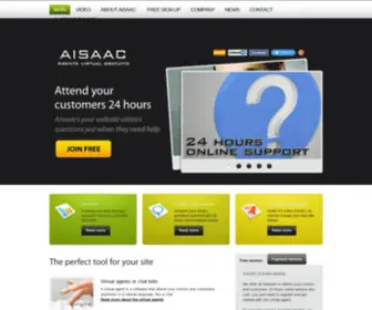 Aisaac.com(AISAAC is the Agent Interface to Support and Automatically Attend Customers) Screenshot