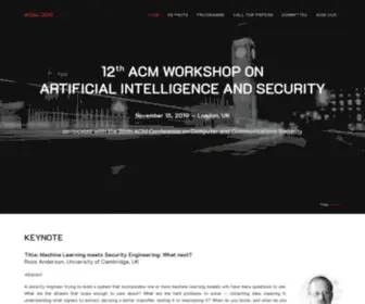 Aisec.cc(12th ACM Workshop on Artificial Intelligence and Security (AISec 2019)) Screenshot