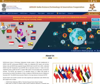 Aistic.gov.in(ASEAN India S&T Cooperation ASEAN) Screenshot