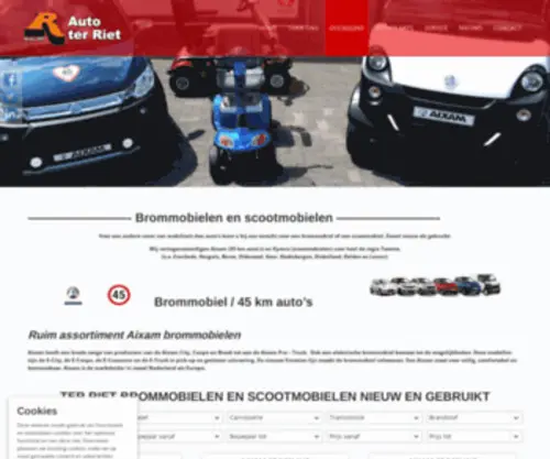 Aixamtwente.nl(Onze voorraad Brommobielen en Scootmobielen Auto Ter Riet Enschede) Screenshot