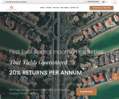 Aixproperties.com(We help you achieve consistent and above market rental returns at 20% net per annum via ownership of a premium real estate property) Screenshot