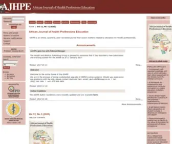 Ajhpe.org.za(African Journal of Health Professions Education) Screenshot