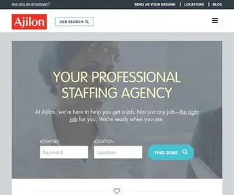 Ajilon.com(Permanent Staffing and Temp Agencies for Job Seekers) Screenshot