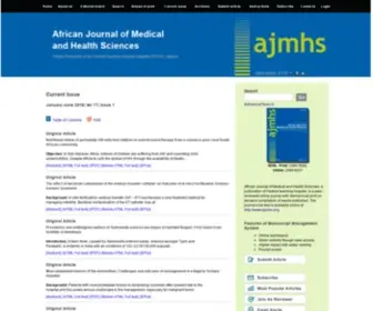 AJMHS.org(African Journal of Medical and Health Sciences) Screenshot