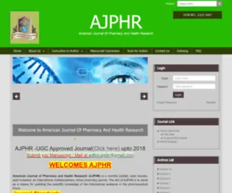 AJPHR.com(American Journal of Pharmacy and Health Research) Screenshot