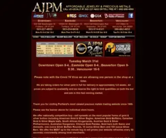 AJPM.com(Main Page (Buy & Sell Gold & Silver Bullion)) Screenshot