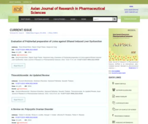 Ajpsonline.com(Asian Journal of Research in Pharmaceutical Sciences) Screenshot