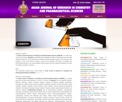 AJRCPS.com(Asian Journal of Research in Chemistry and Pharmaceutical Sciences (AJRCPS)) Screenshot