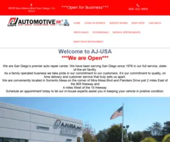 Ajusaauto.com(AJ-USA San Diego's Premier Auto Repair & Body Shop Center) Screenshot