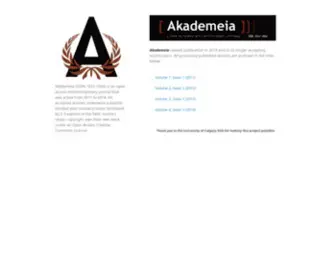 Akademeia.ca(Akademeia (ISSNis an open access multidisciplinary journal that was active from 2011 to 2014) Screenshot