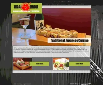 Akaihana.com(Akai Hana Japanses Restaurant and Sushi bar located in Morehead City NC and Carrboro NC) Screenshot