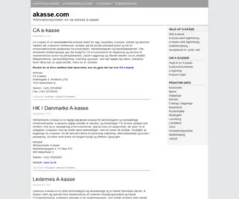 Akasse.com(Informationsportalen om de danske a) Screenshot