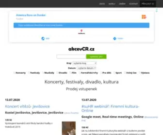 AkcevCR.cz(Koncerty, festivaly 2021, divadla, akce pro děti, kultura) Screenshot