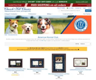 AkcFrames.com(American Kennel Club Pedigree & AKC Registration Frames) Screenshot