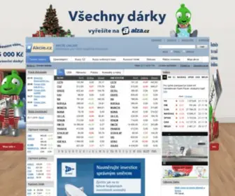 Akcie.cz(Investice, burza, RM-SYSTÉM, kurzy, akcie online) Screenshot