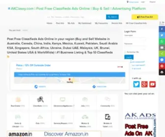 Akclassy.com(AK Classifieds Ads Post Free Ads in India) Screenshot