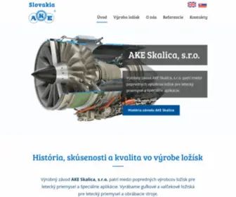 Ake-Bearings.sk(Výroba špeciálnych ložísk a ložísk pre letectvo) Screenshot