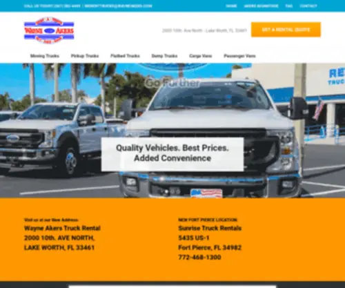 Akersrentatruck.com(The Largest Selection of Ford Rental Trucks in South East Florida) Screenshot