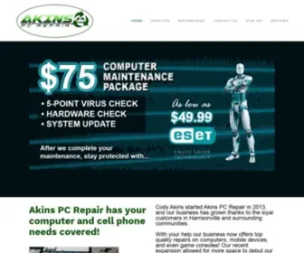 Akinspcrepair.com(Akins PC Repair) Screenshot