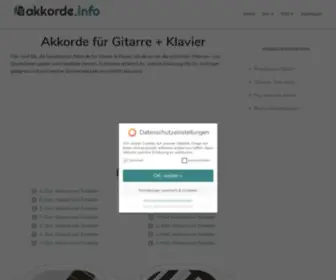 Akkorde.info(Akkorde lernen: Wichtige Gitarrenakkorde und Gitarrengriffe für Anfänger) Screenshot