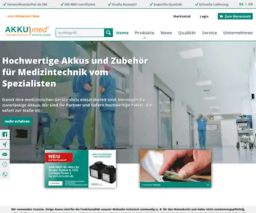 Akkumed.de(Hochleistungs-Akkus für Medizintechnik) Screenshot